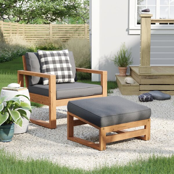 Outdoor club chair on sale with ottoman